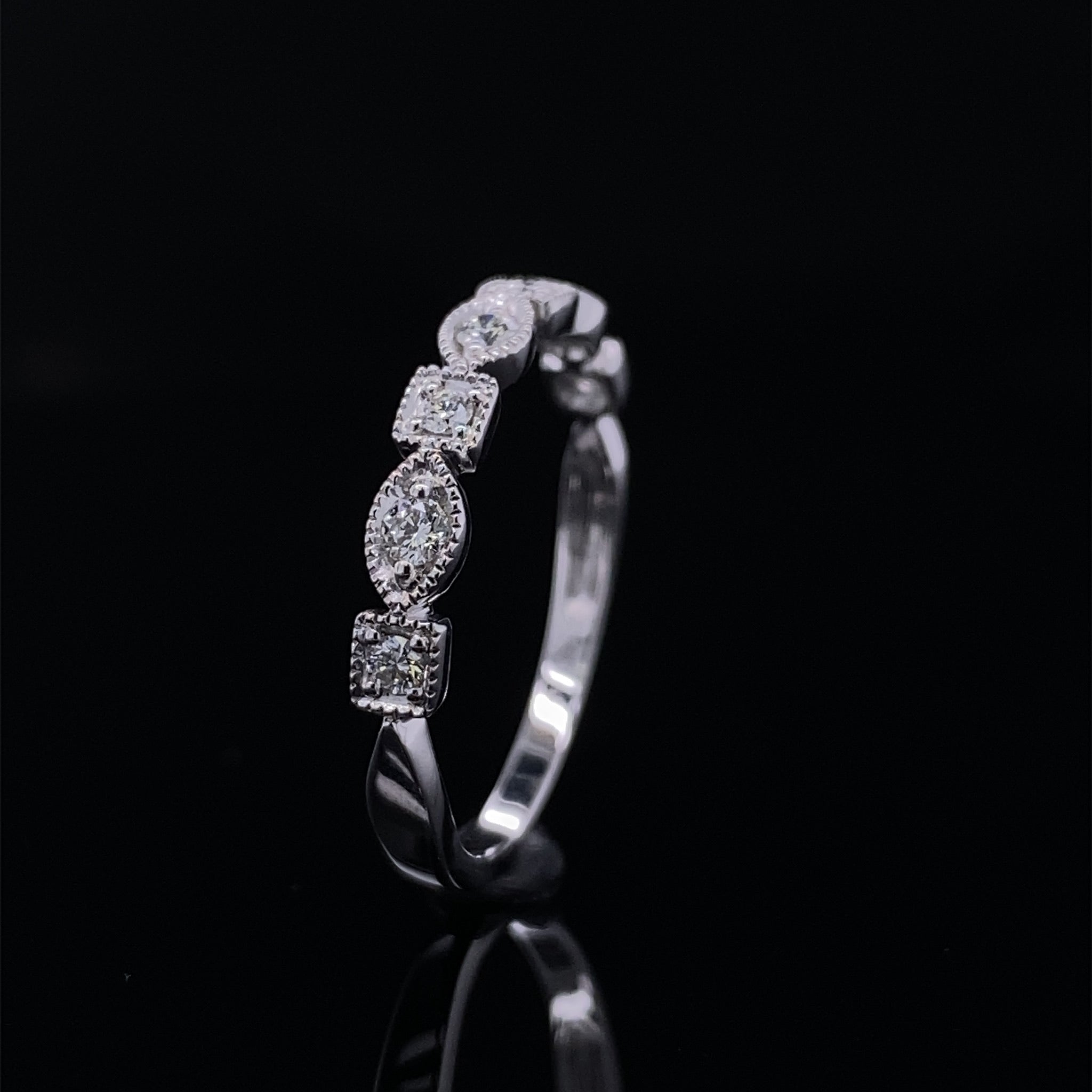 Timeless Allure Vintage Style Stacking Diamond Band