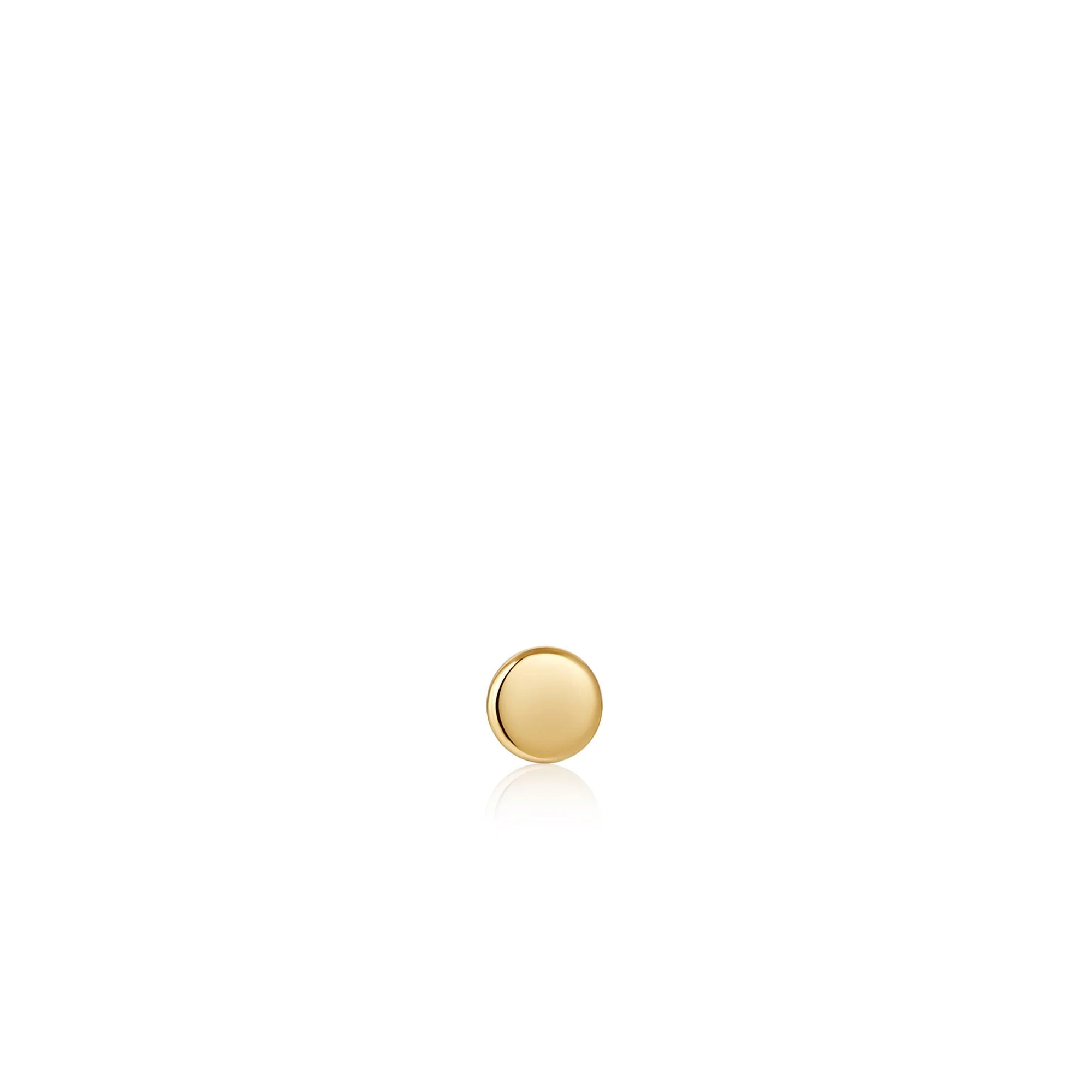 GOLD DISC BARBELL SINGLE EARRING