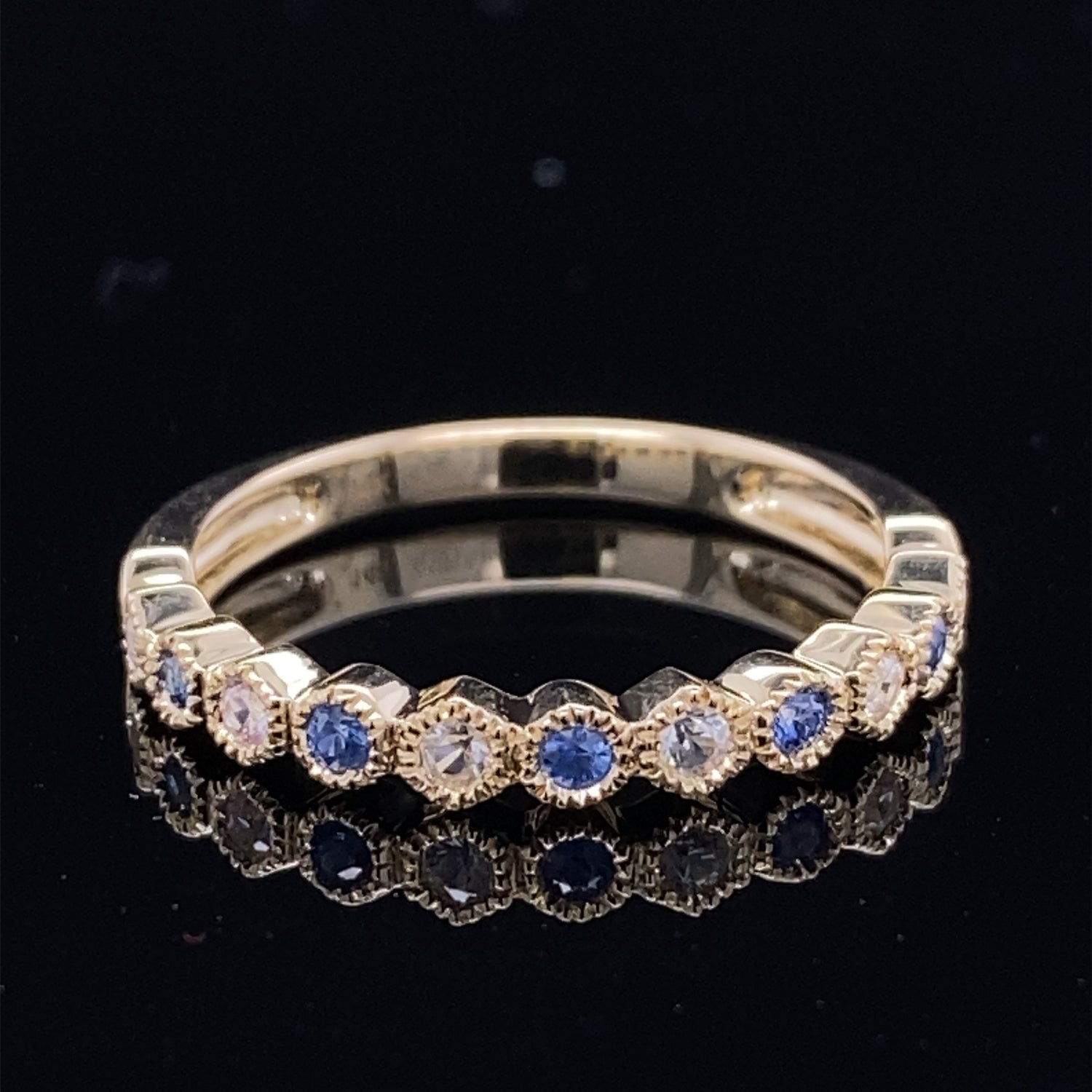 French Blue &amp; White Sapphire Band