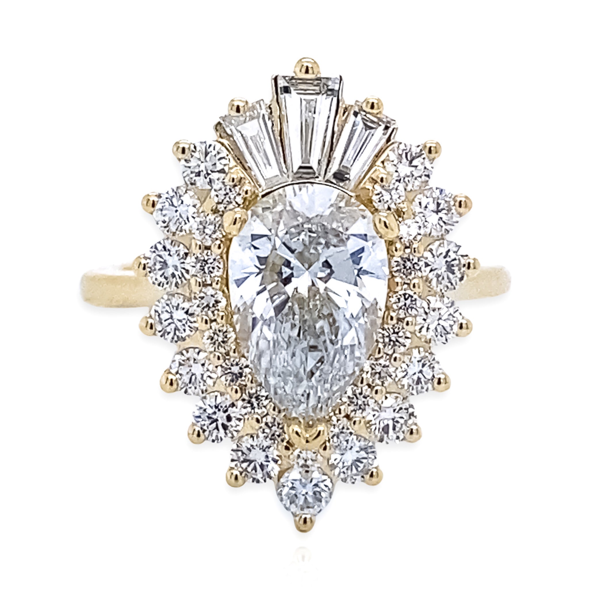 Magnificent Baguette Radiant Tear Drop Diamond Ring