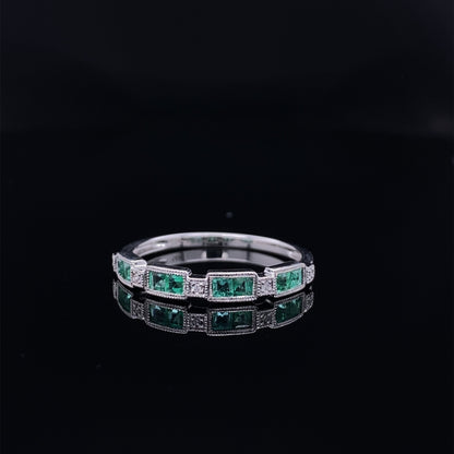 Orient Express Accented Gemstone White Gold Band