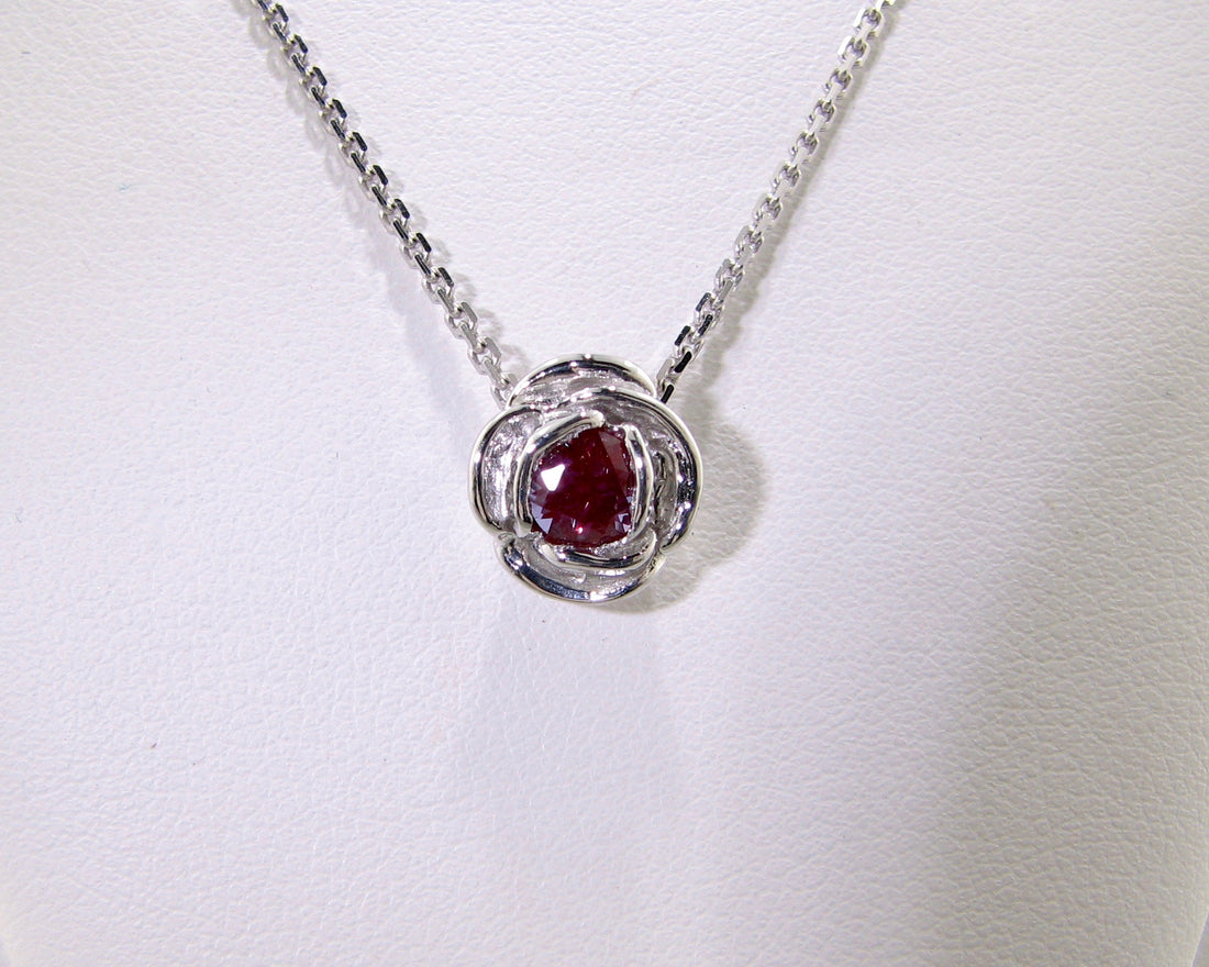 Silver Rose Slider Lab Alexandrite