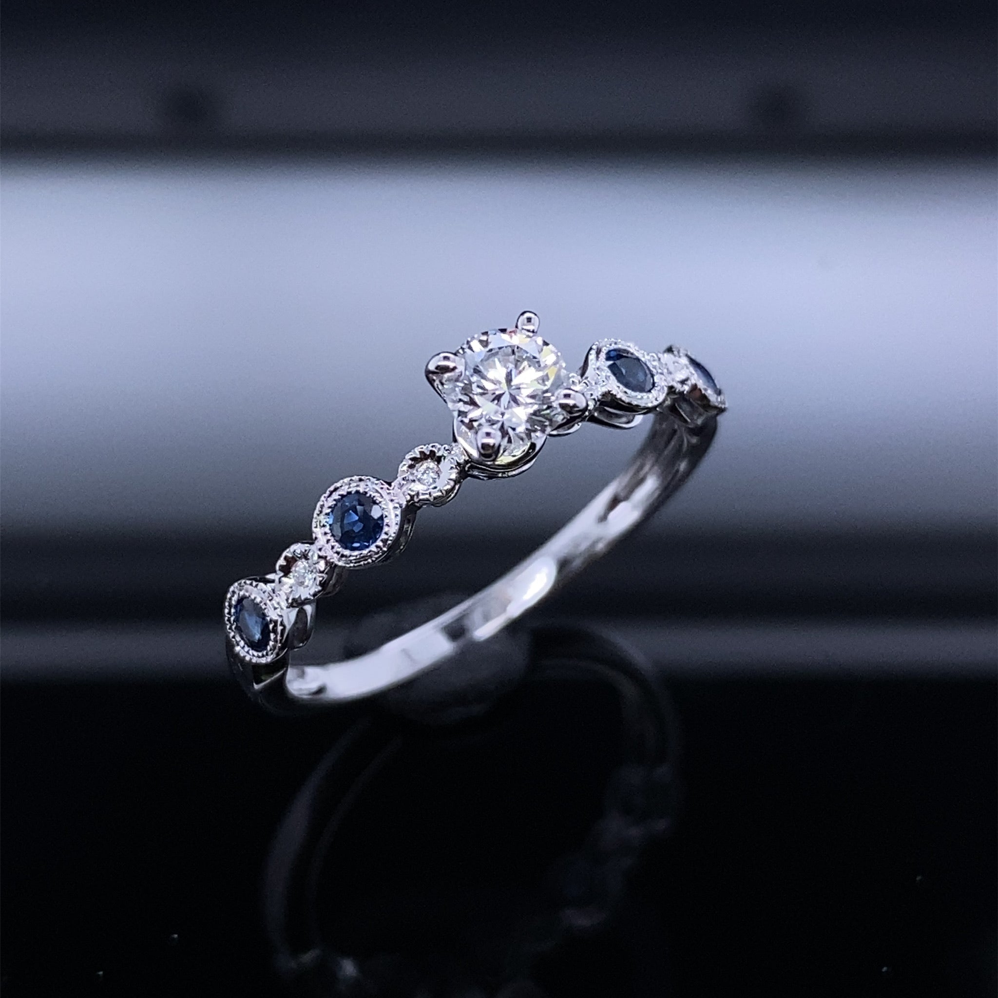 Crown Jewels Sapphire Studded Diamond Engagement Set