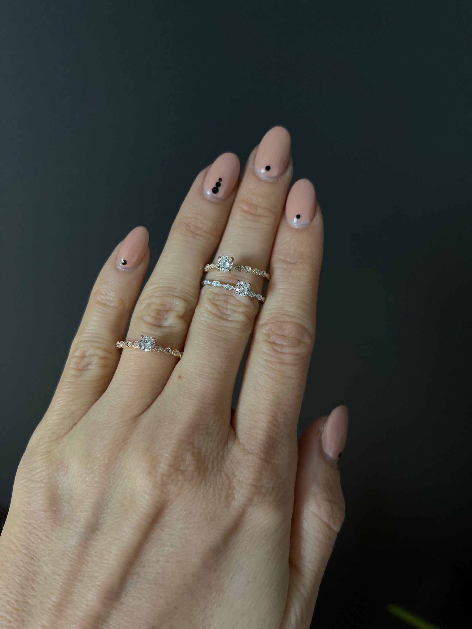 Detailed Petite Diamond and Rose Gold Bridal