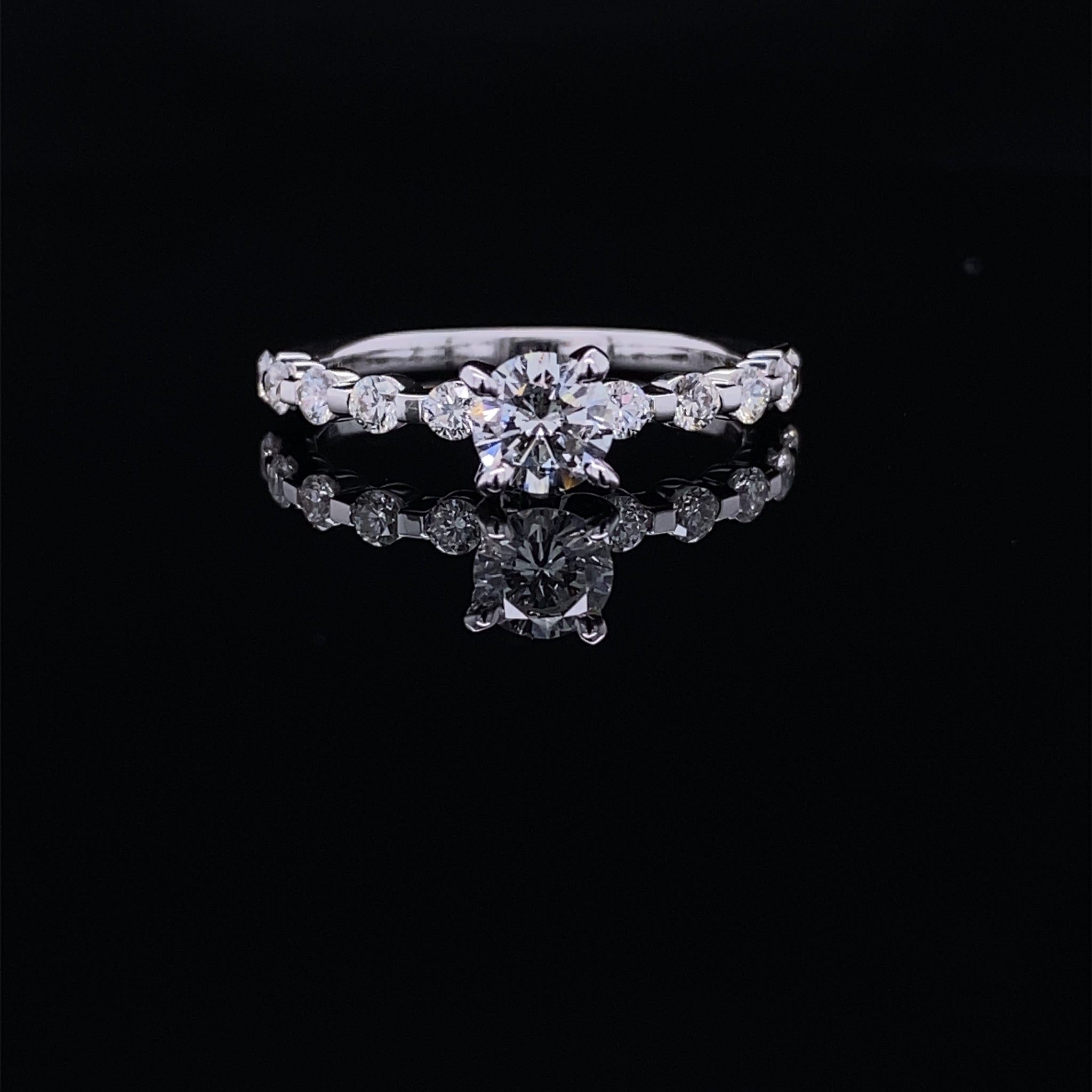 Floating Diamonds Bridal Engagement Ring