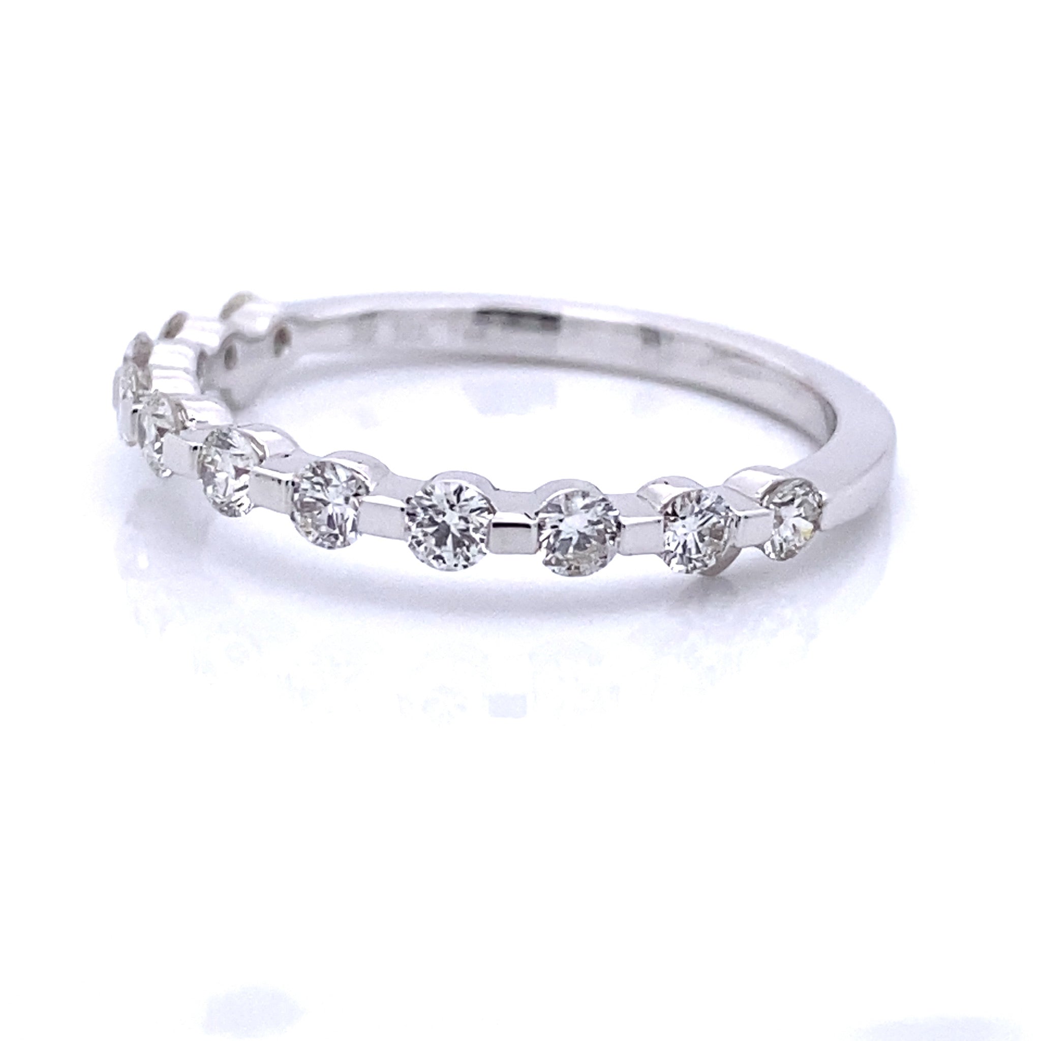 Floating Diamonds Wedding Bridal Band