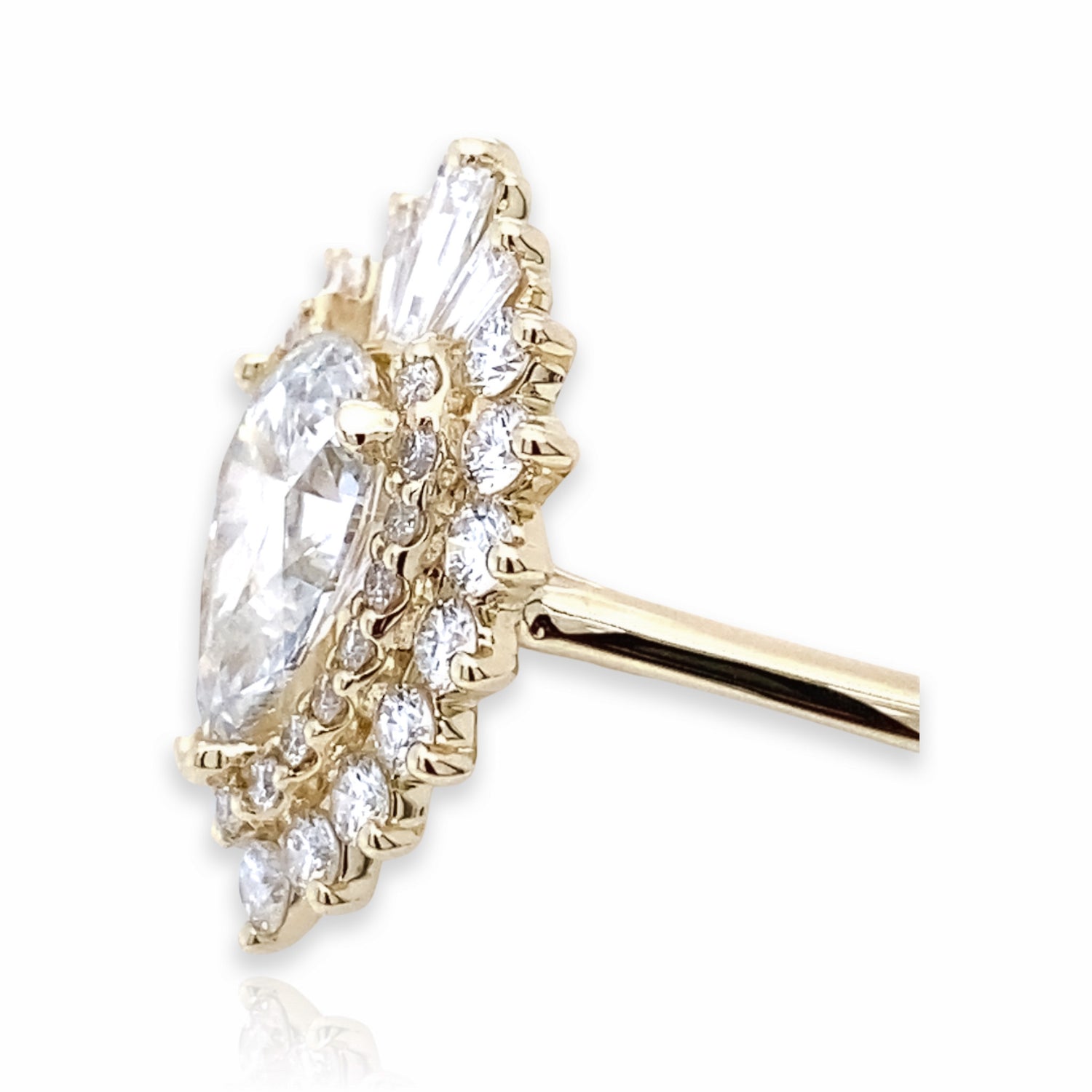 Magnificent Baguette Radiant Tear Drop Diamond Ring