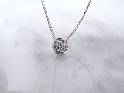 Silver Moissanite April Birthstone Necklace, Rose Slider