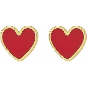 Full Of Love Red Heart Enamel Earrings