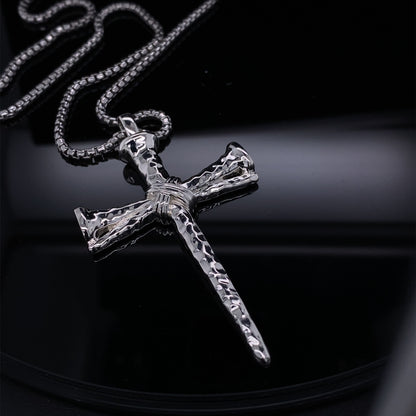 Silver Sacrifice Cross of Nails Pendant