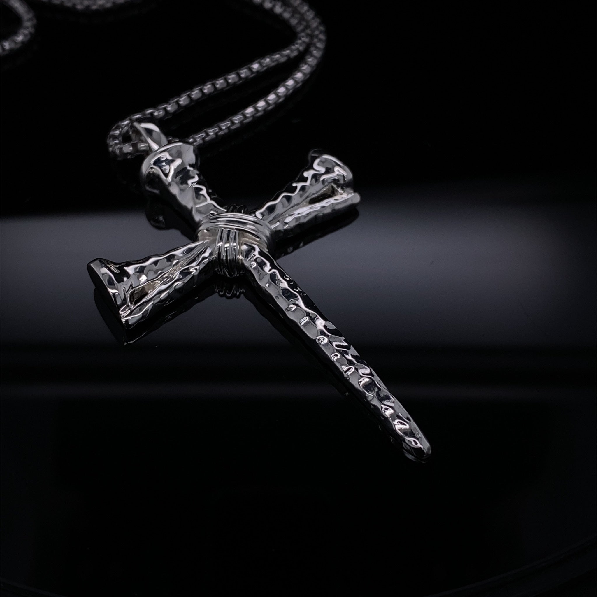 Silver Sacrifice Cross of Nails Pendant