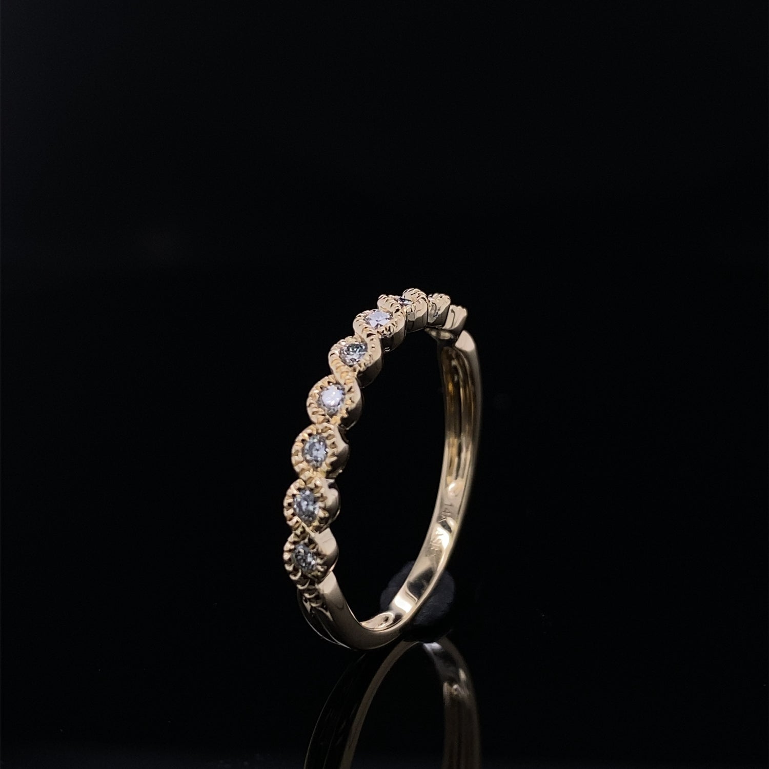 Dainty Diamond Twisted S Curve Band