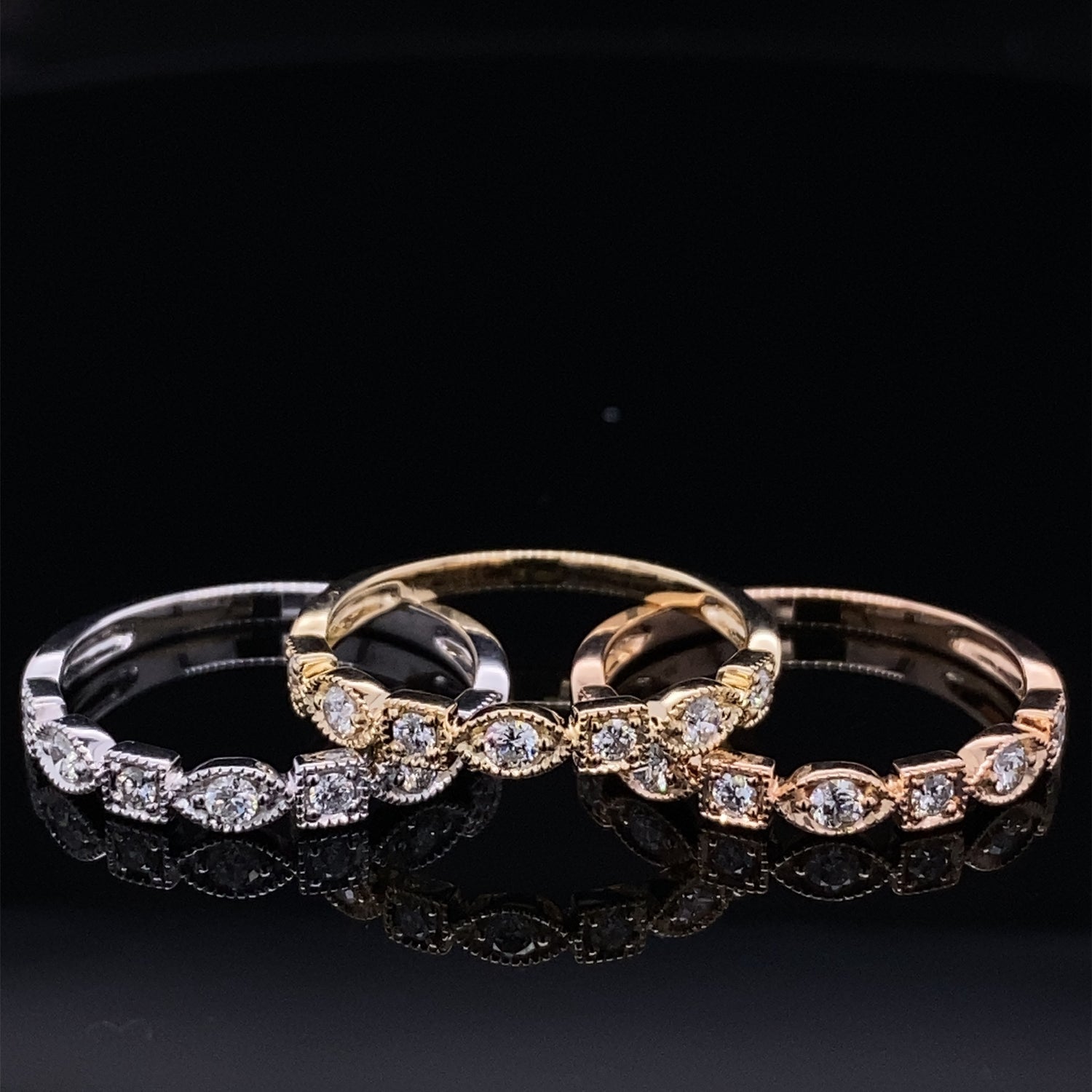 Timeless Allure Vintage Style Stacking Diamond Band