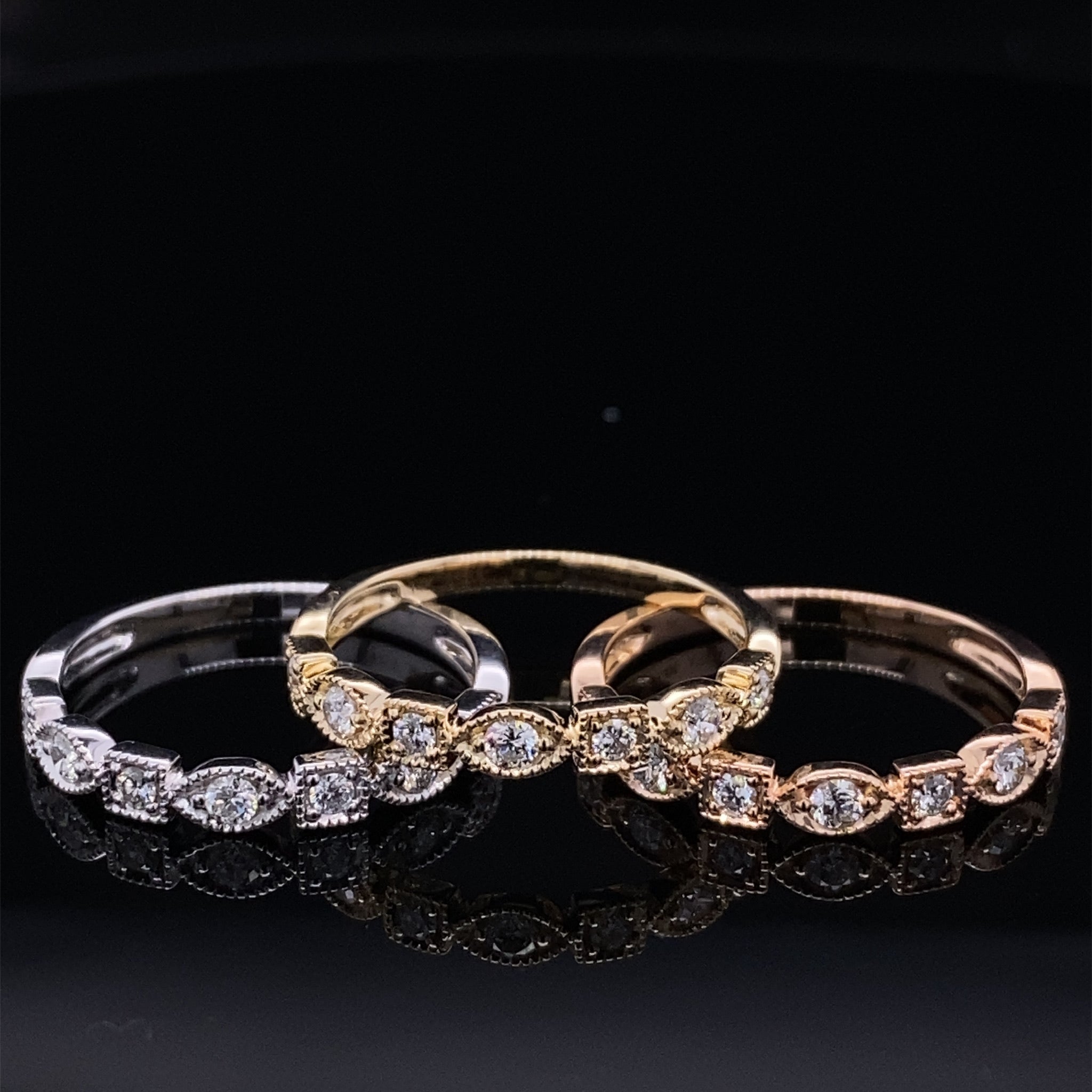 Timeless Allure Vintage Style Stacking Diamond Band