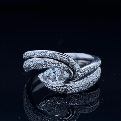 .80ctw Diamond Orbit Path Marquise Wedding Ring Set