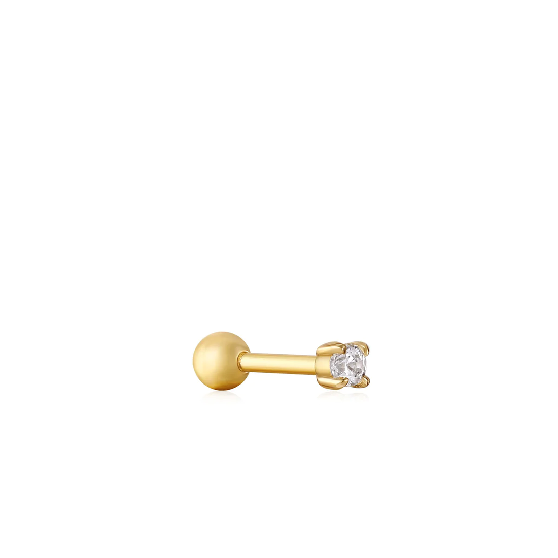 GOLD SPARKLE BARBELL SINGLE EARRING