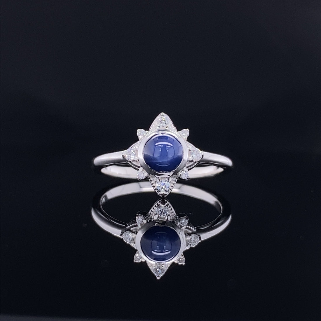 Pointing North Star Sapphire and Diamond Ring