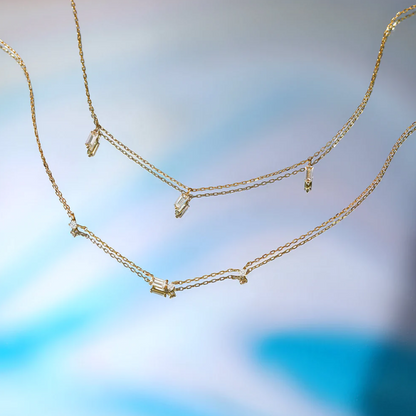 DANICA | Baguette White Sapphire Station Necklace