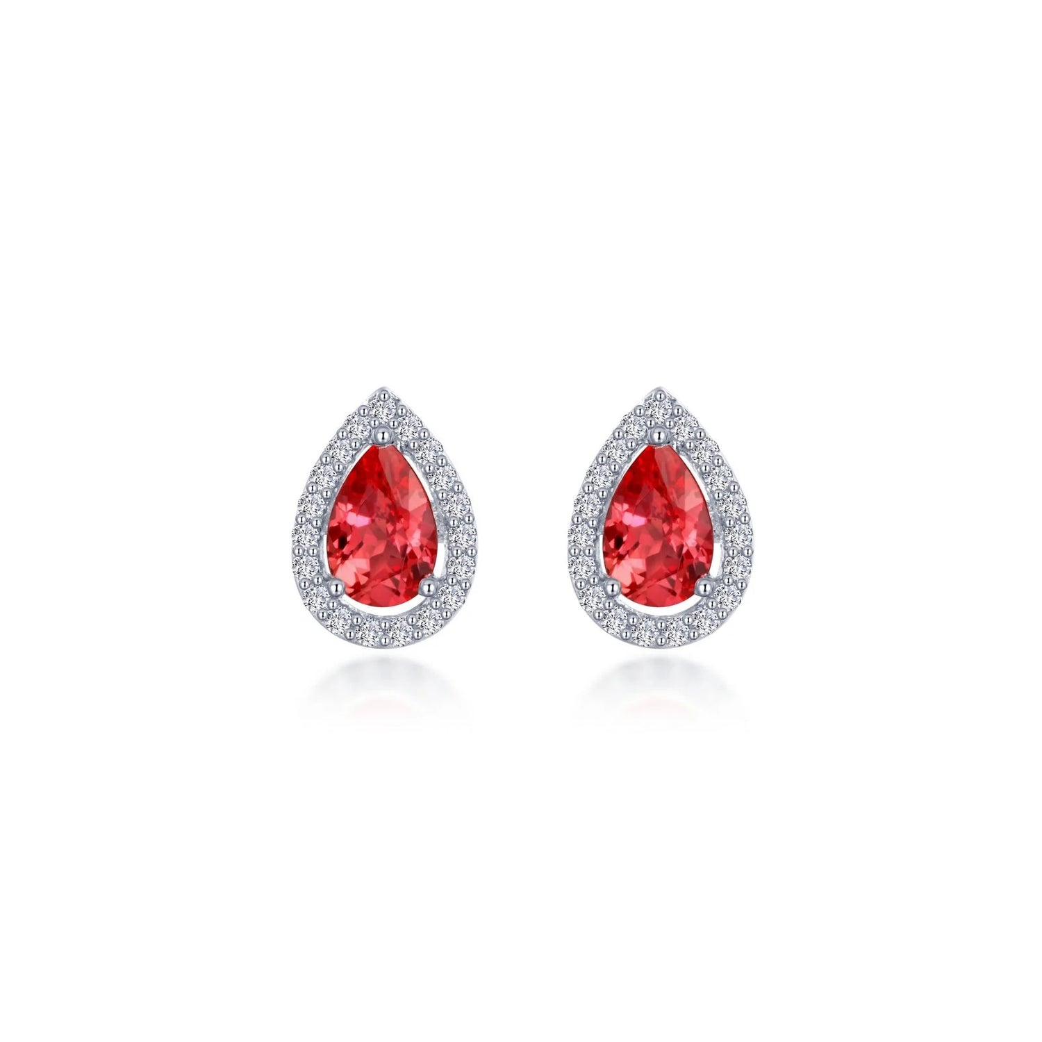 Fancy Padparadscha Lab-Grown Sapphire Halo Stud Earrings