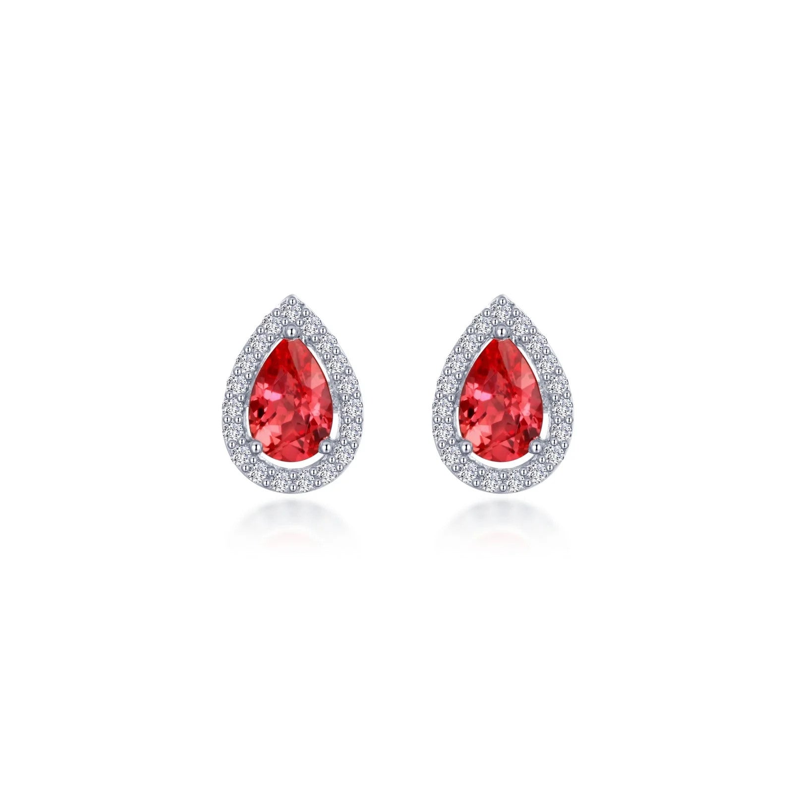 Fancy Padparadscha Lab-Grown Sapphire Halo Stud Earrings