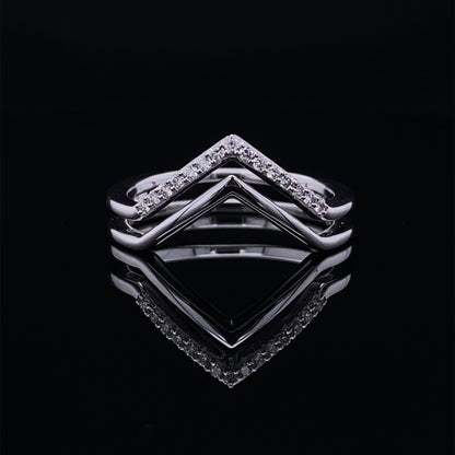 Negative Space Double Diamond Chevron Ring Enhancer