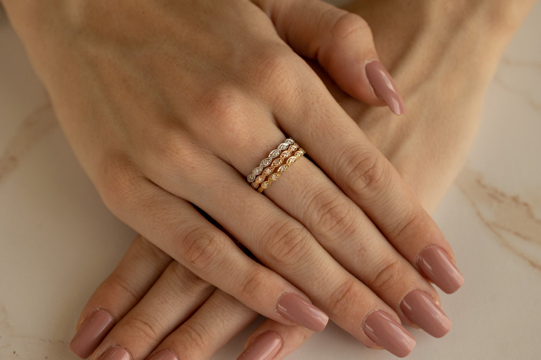 Leaves of Love Diamond Stacking Band