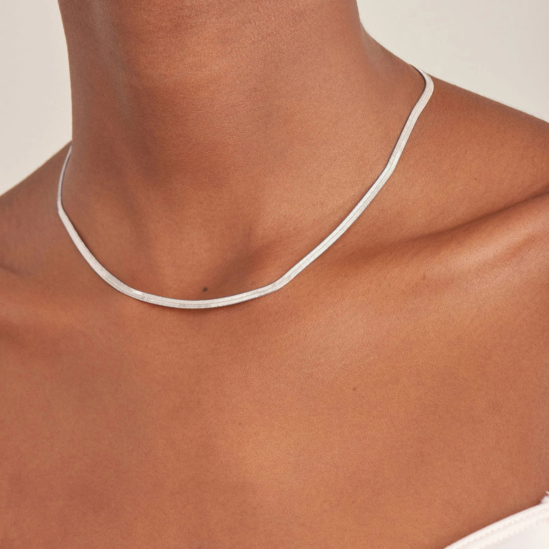 Silver Flat Chain Necklace