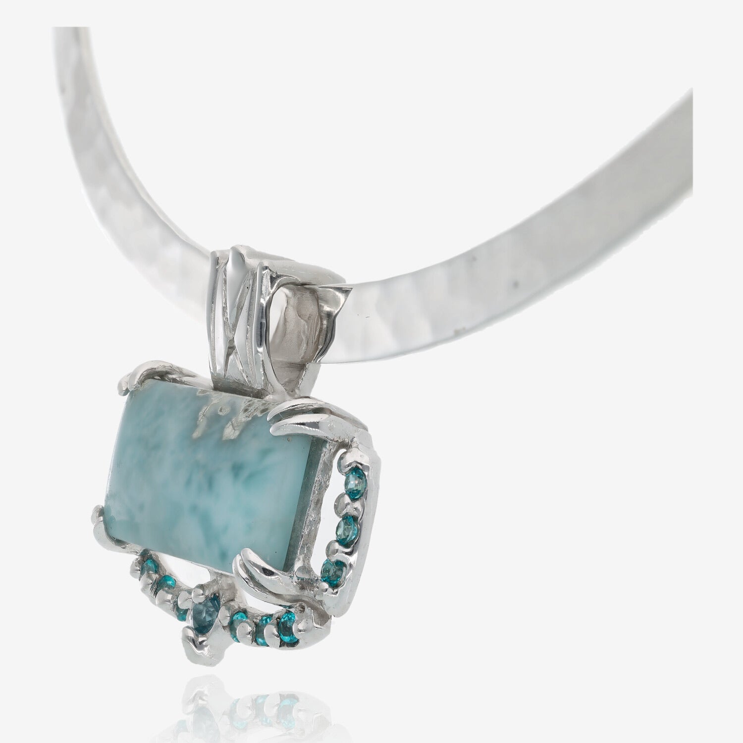 Blue Skies Ahead Larimar and Topaz Collar Necklace