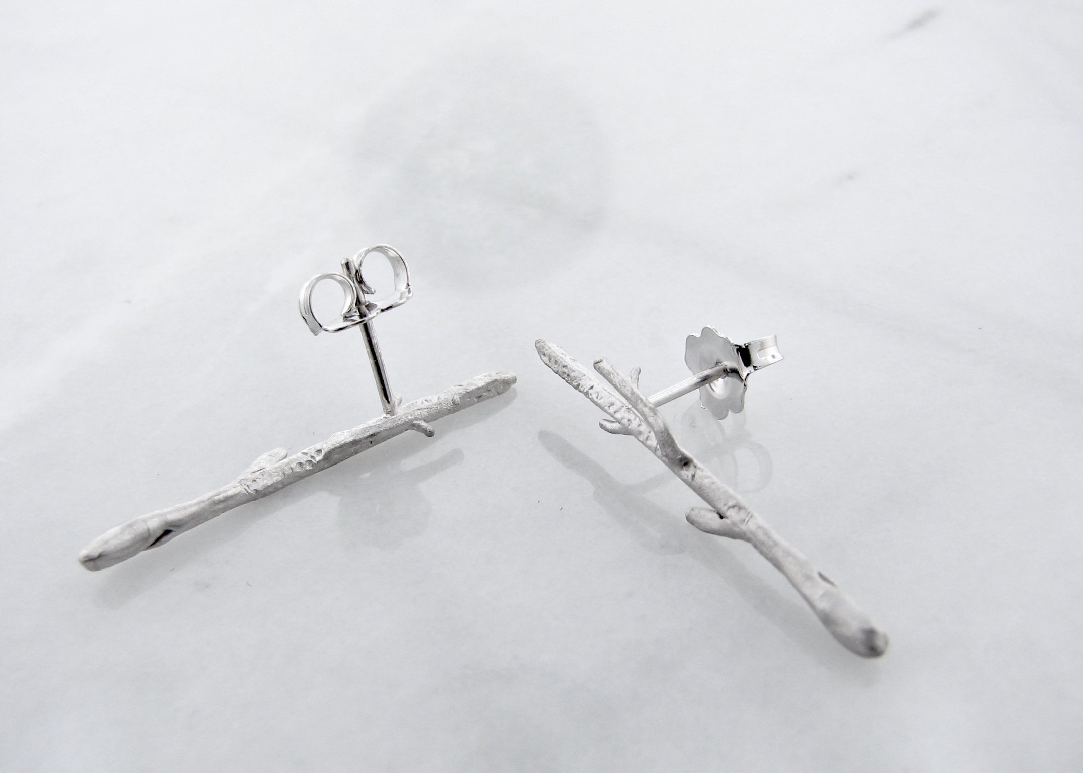 Silver Earrings, Twig