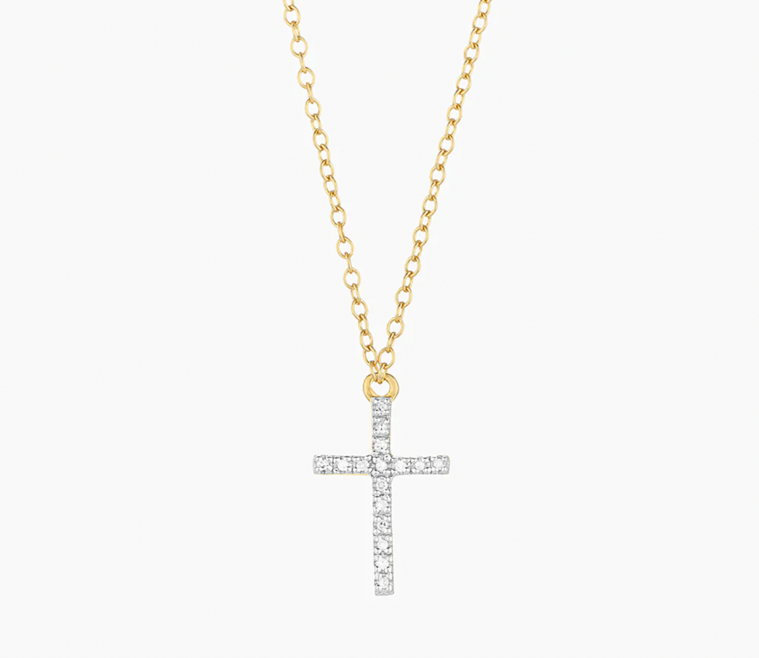 Yellow Believe Cross Diamond Necklace