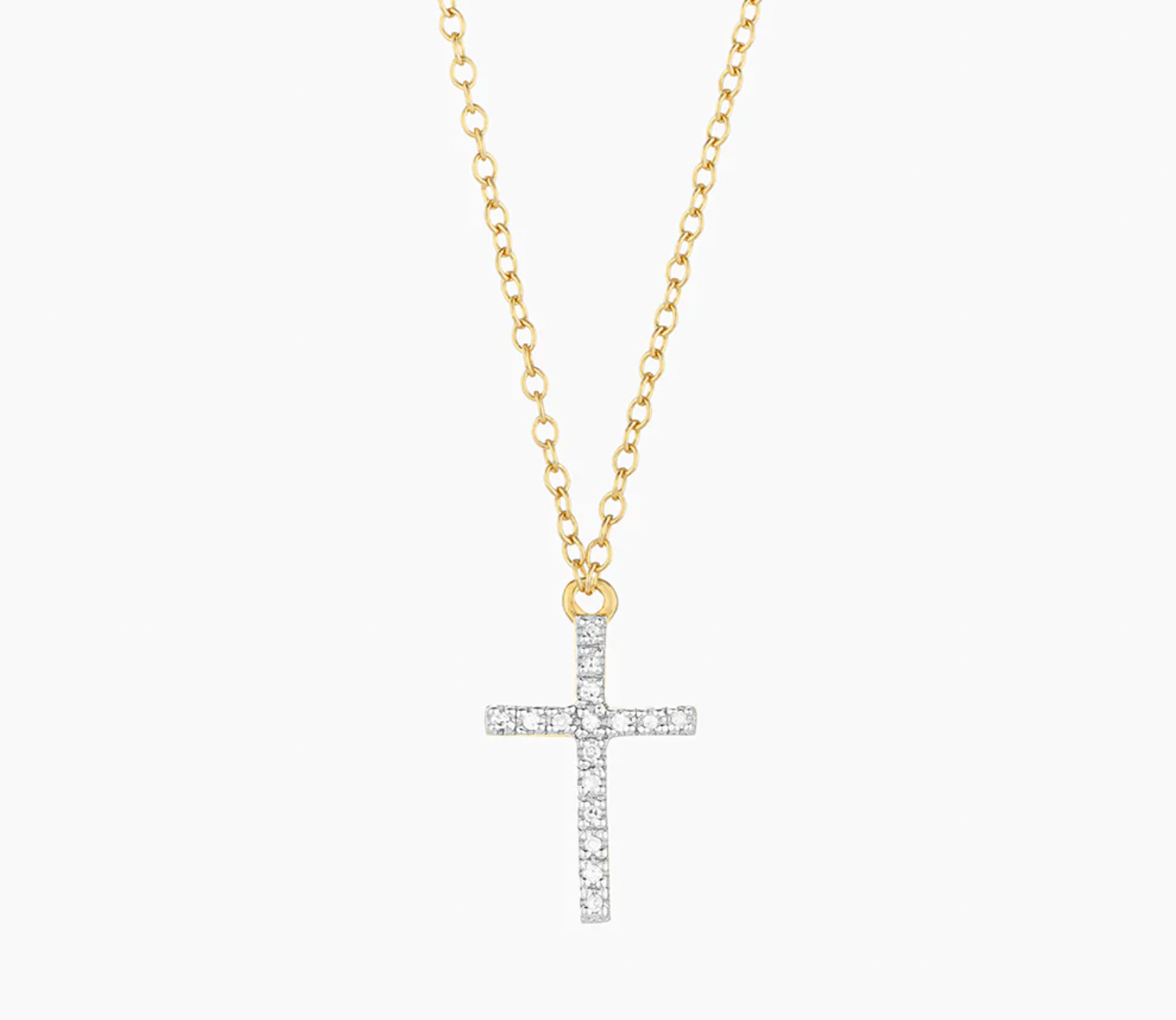 Yellow Believe Cross Diamond Necklace