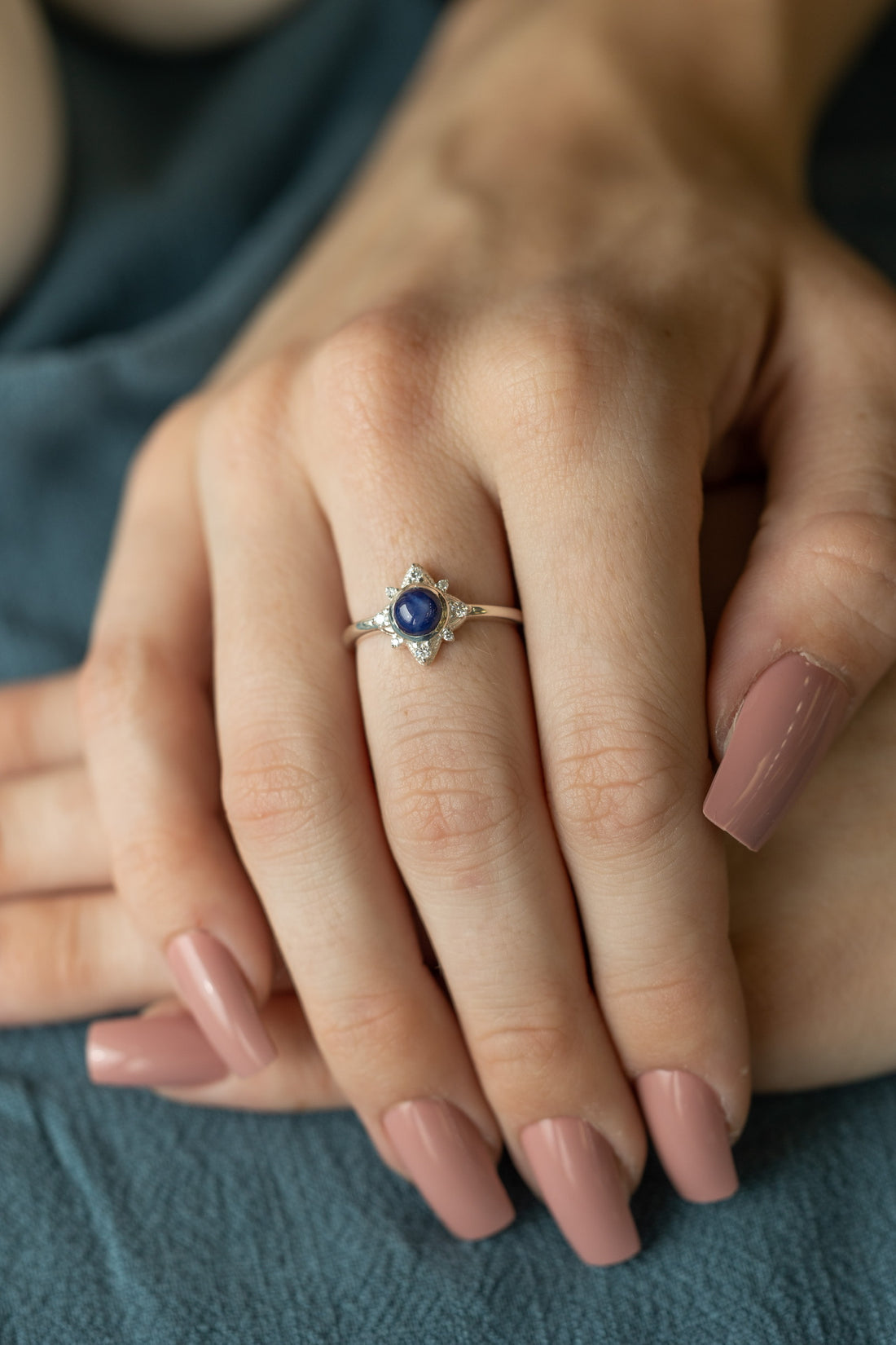 Pointing North Star Sapphire and Diamond Ring