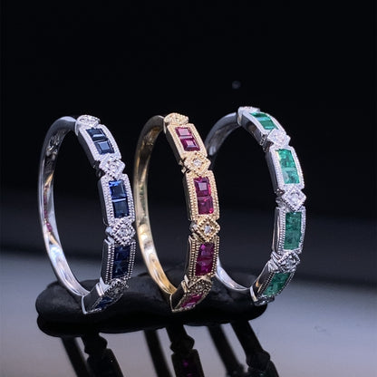 Deco-dant Gold Stacking Natural Precious Gemstone Ring