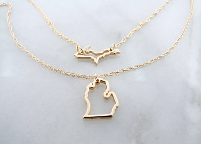 Michigan Yellow Gold Layered Necklace