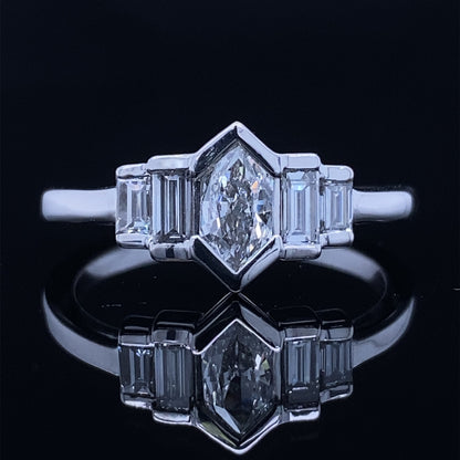 Royal Duchess Cut and Baguette Diamond Ring