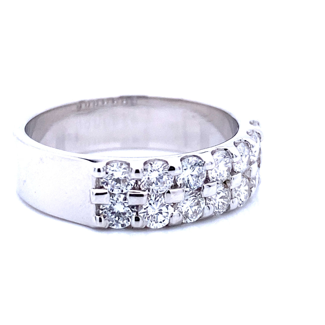 Sustainable White Double Diamond Band