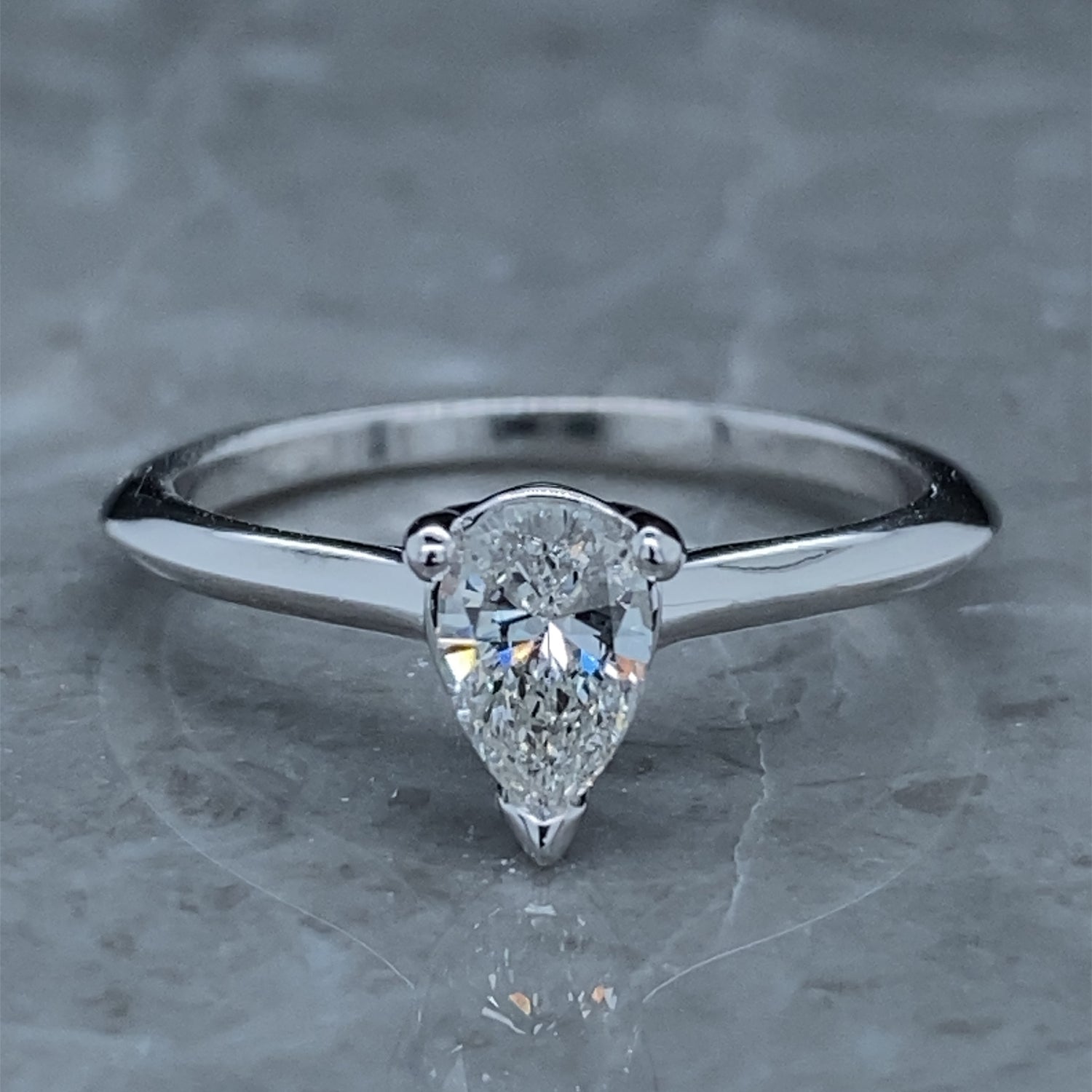 Earth Mined Brilliant Tear Drop Diamond Ring