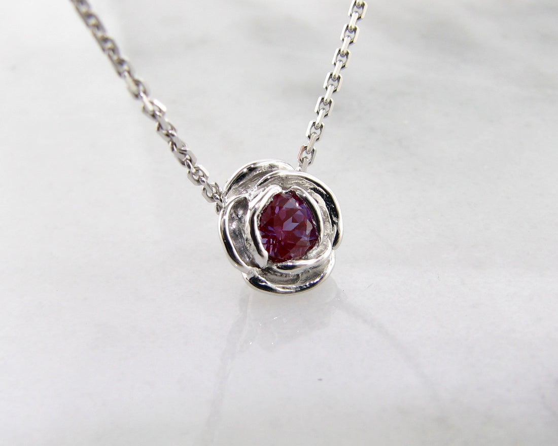 Silver Rose Slider Lab Alexandrite