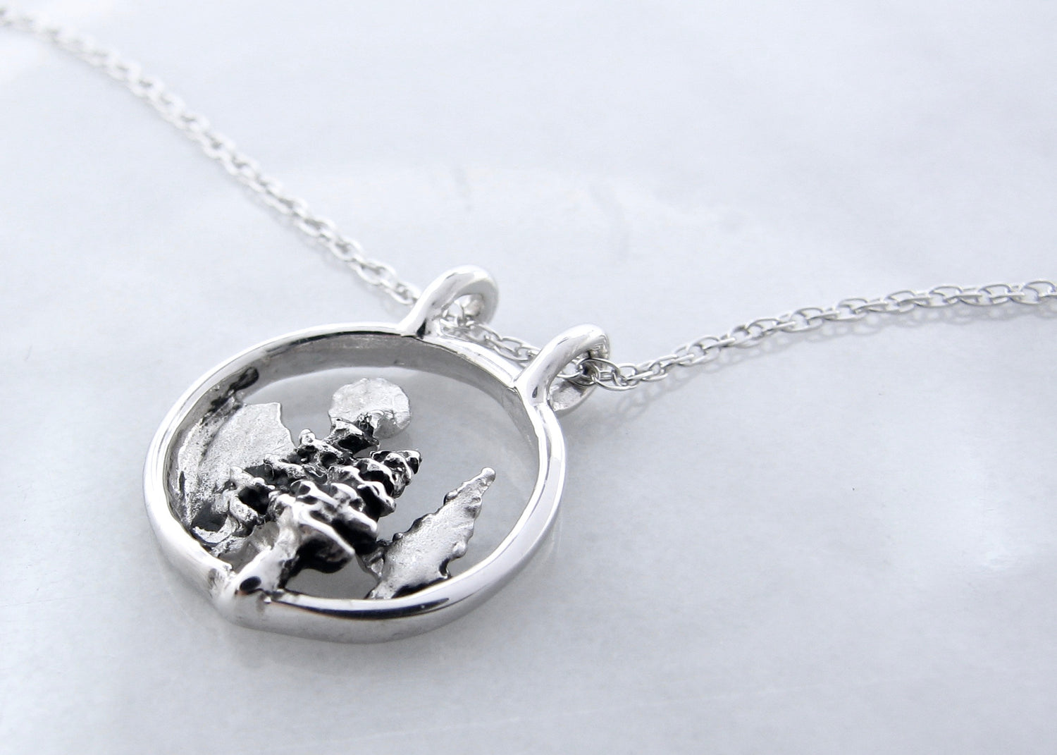 Mini Mountainscape Silver Necklace, Mountain Forest