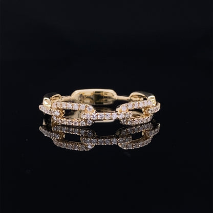 Diamond Pav&amp;eacute; Chain Link Iconic Ring