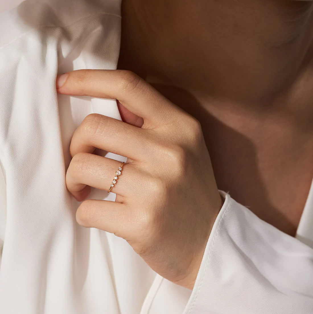 ANNE | Rose Cut White Sapphire Ring