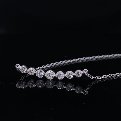 .66ct Shining Crescent Diamond Bubble Necklace White Gold