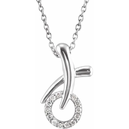 Sterling &quot;XO&quot; Diamond Necklace