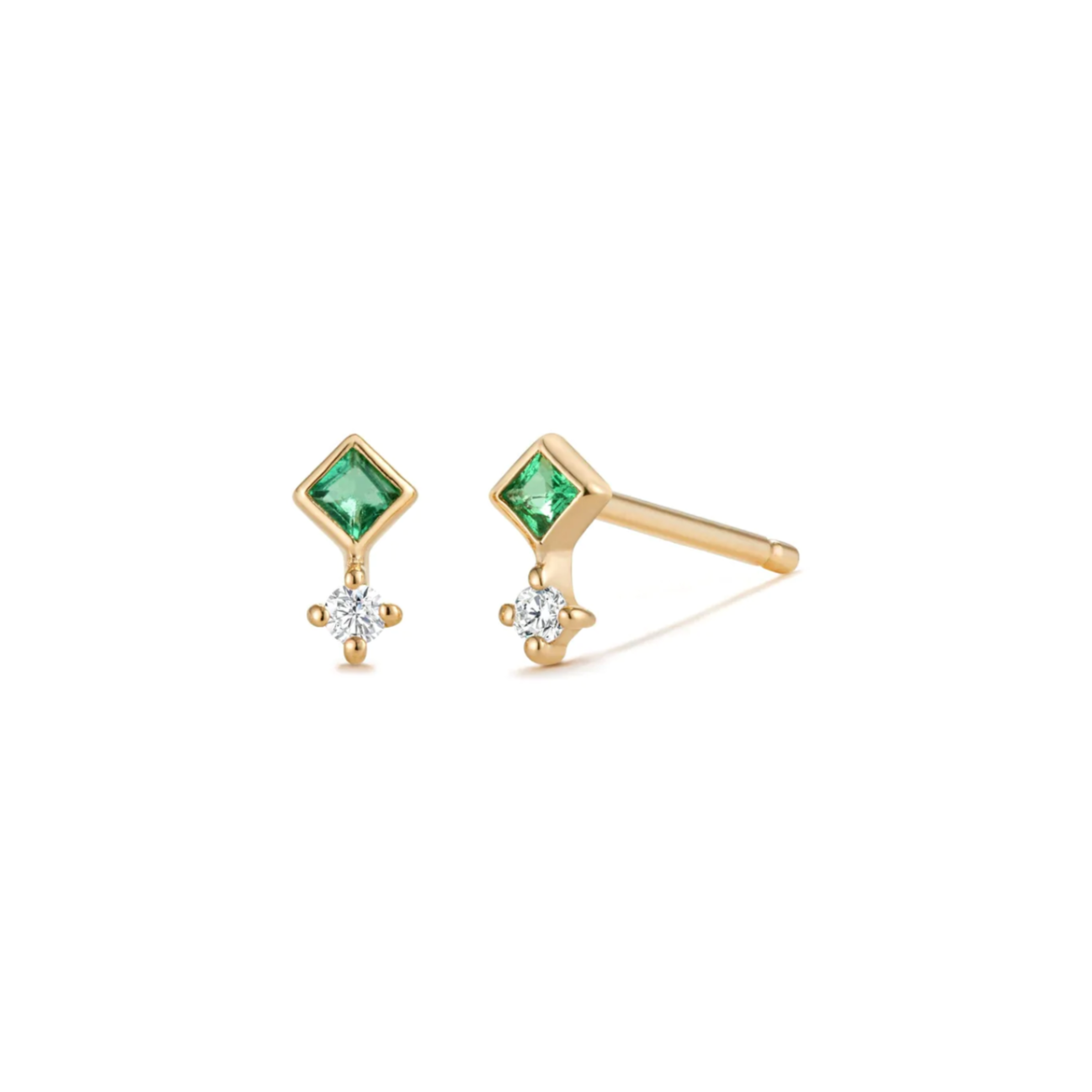 EMMIE | Emerald And Diamond Studs – Wexford Jewelers