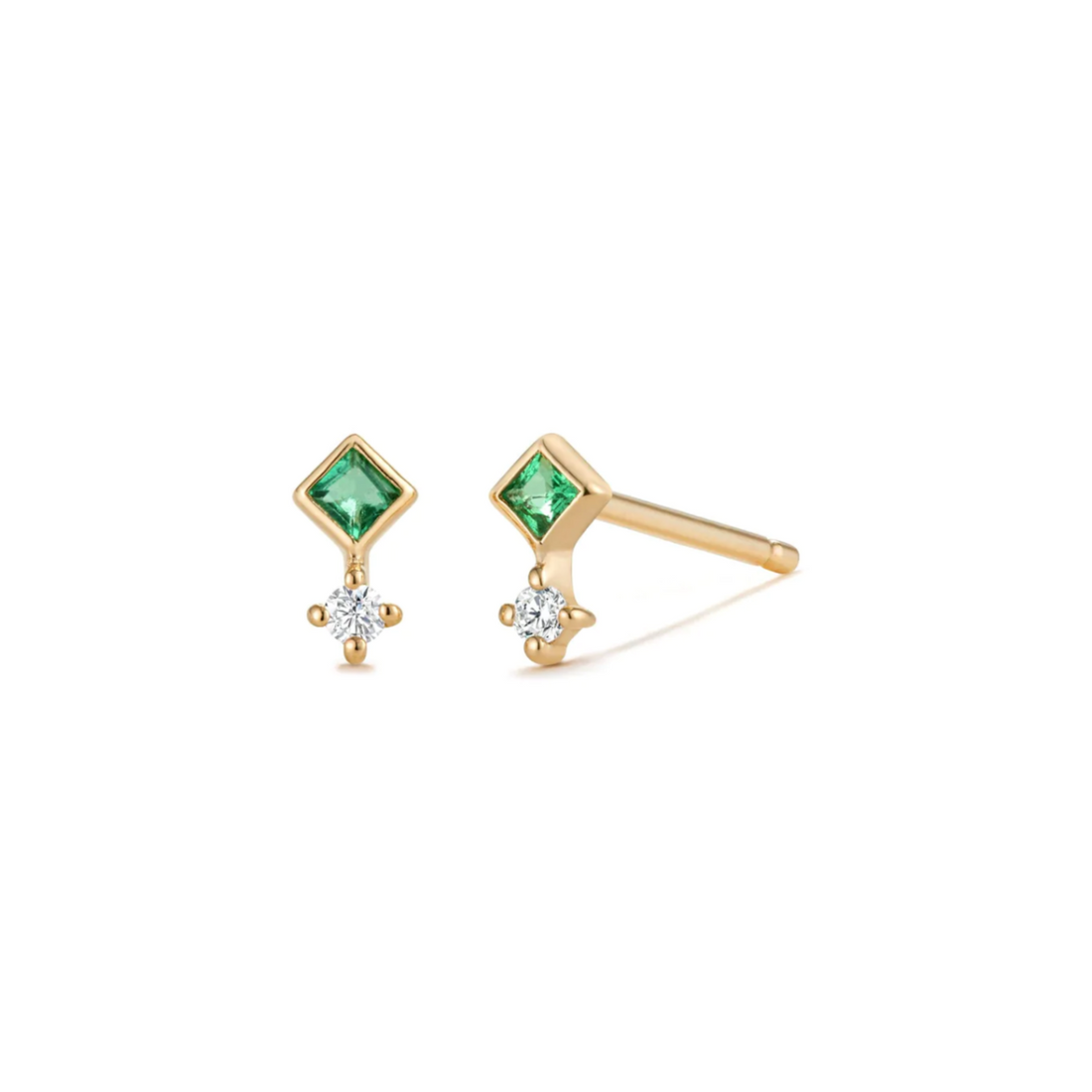 EMMIE  |  Emerald And Diamond Studs