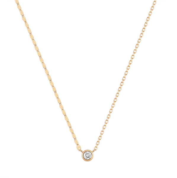 NOLA | Diamond Bezel Necklace with Dual Chain