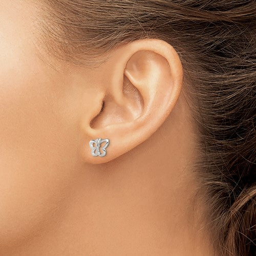 Sterling Silver Butterfly Post Earrings