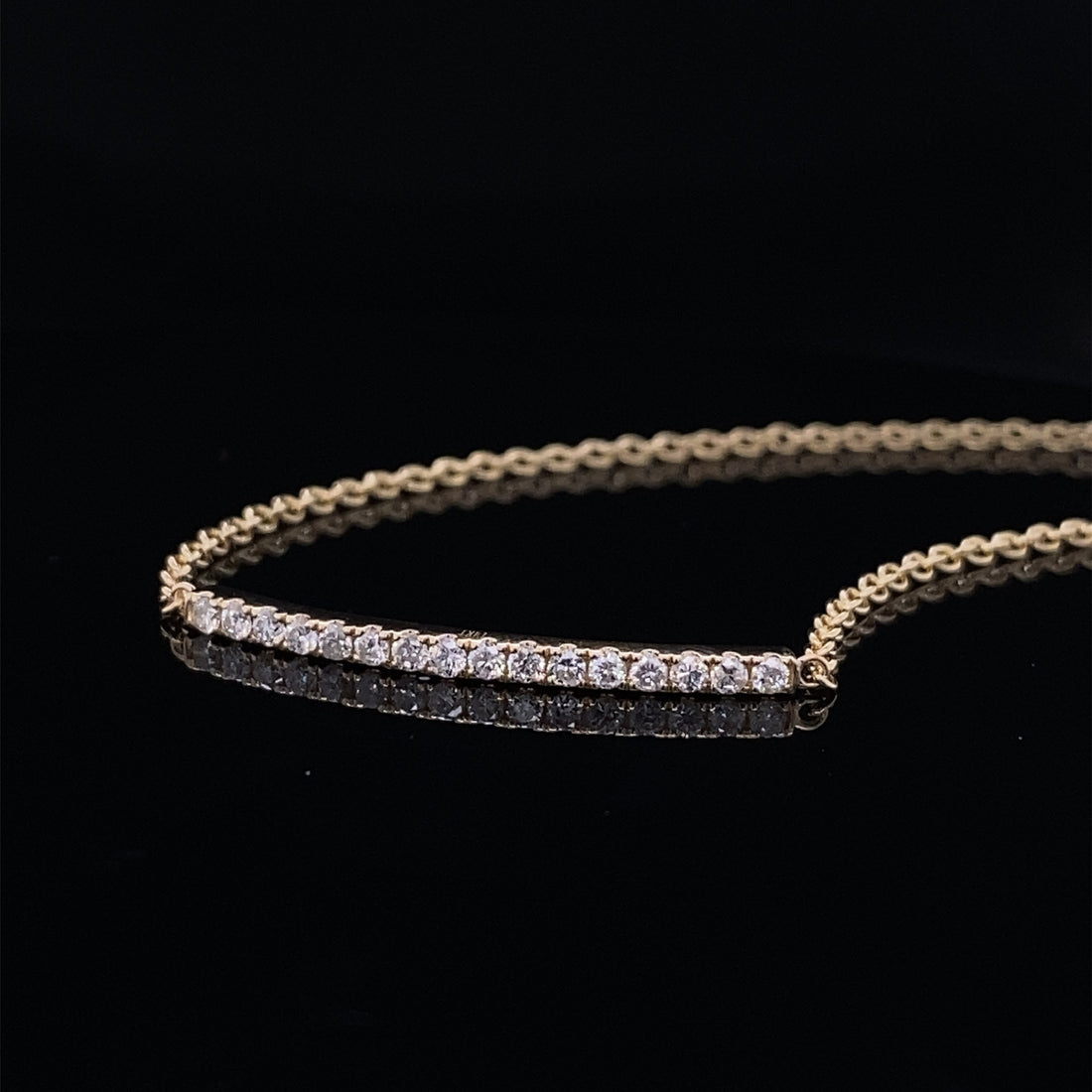 1/4ct Natural Glittering Diamond Adjustable Bar Bracelet