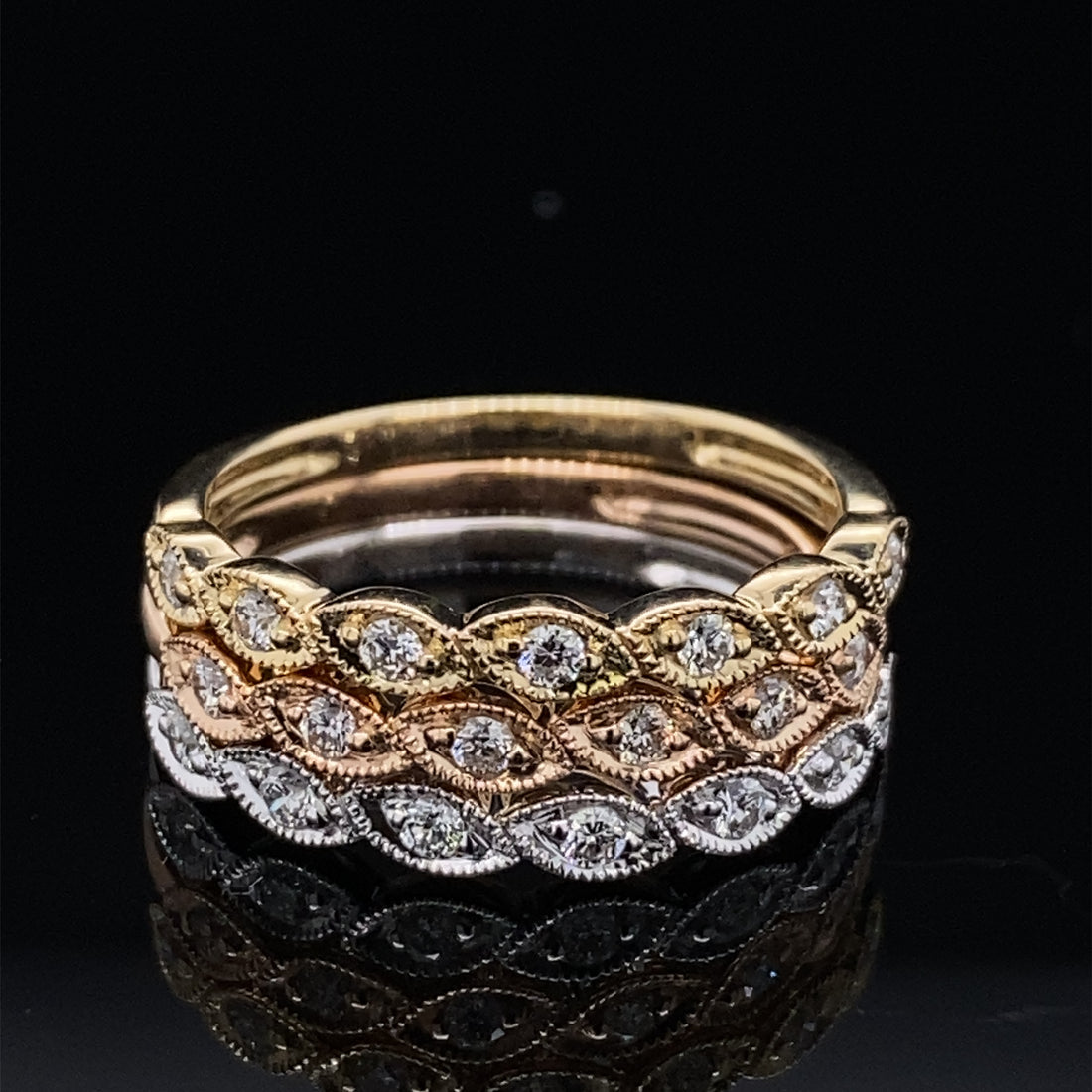 Leaves of Love Diamond Stacking Band