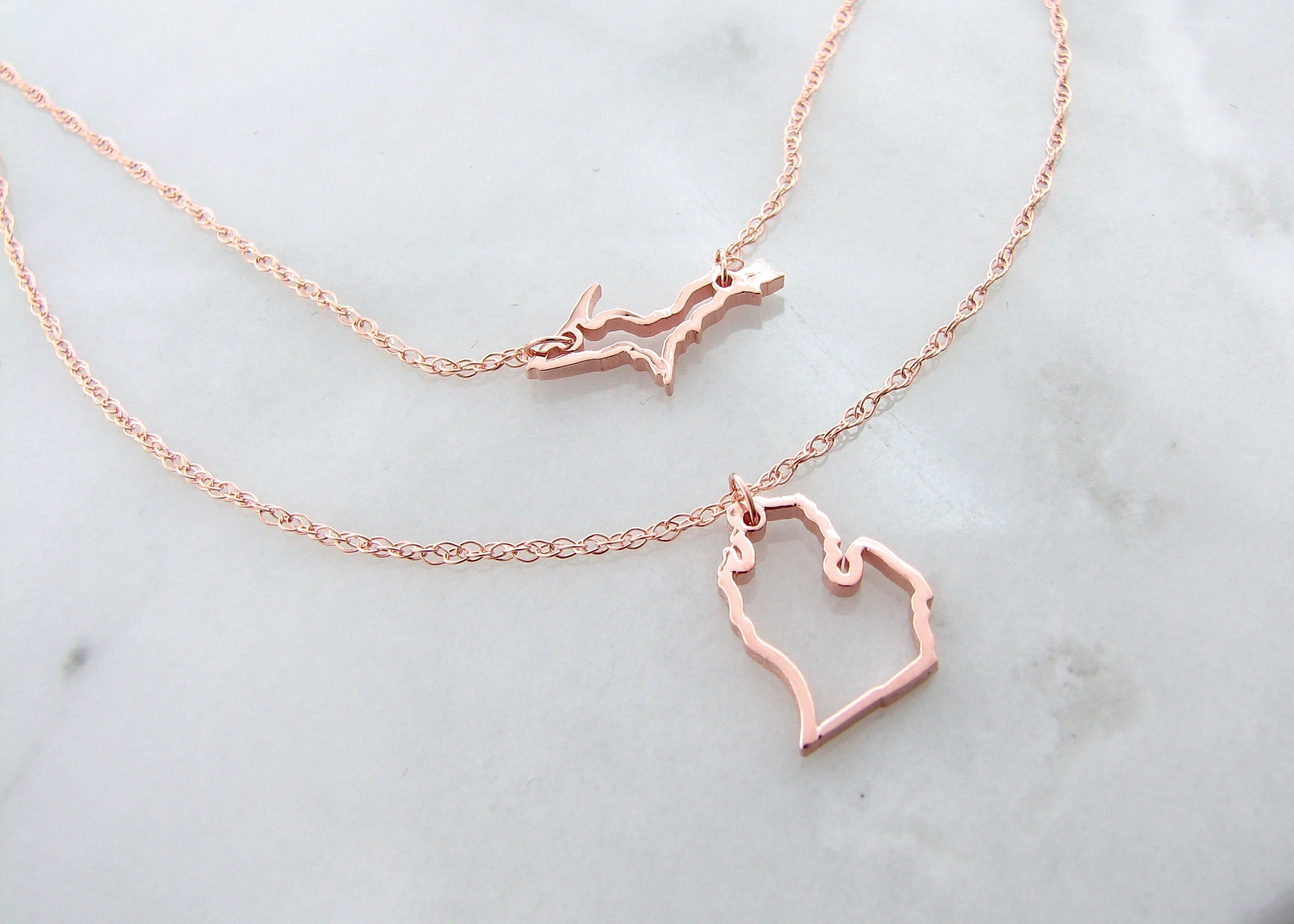 Michigan Rose Gold Layered Necklace